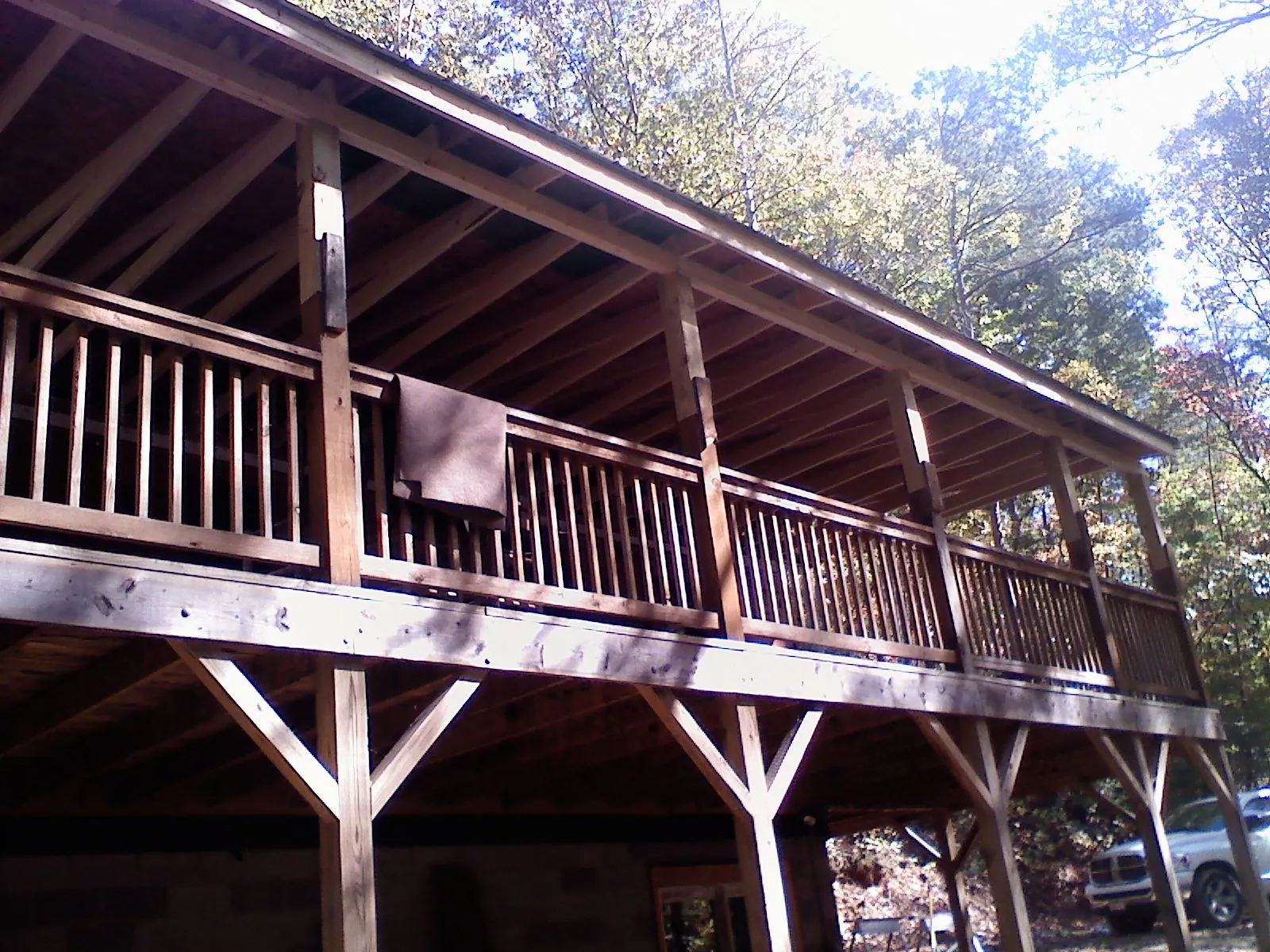 Timber framing under a new elevated porch and deck — Roof Leak Repair in Cayce by Roofing Brothers